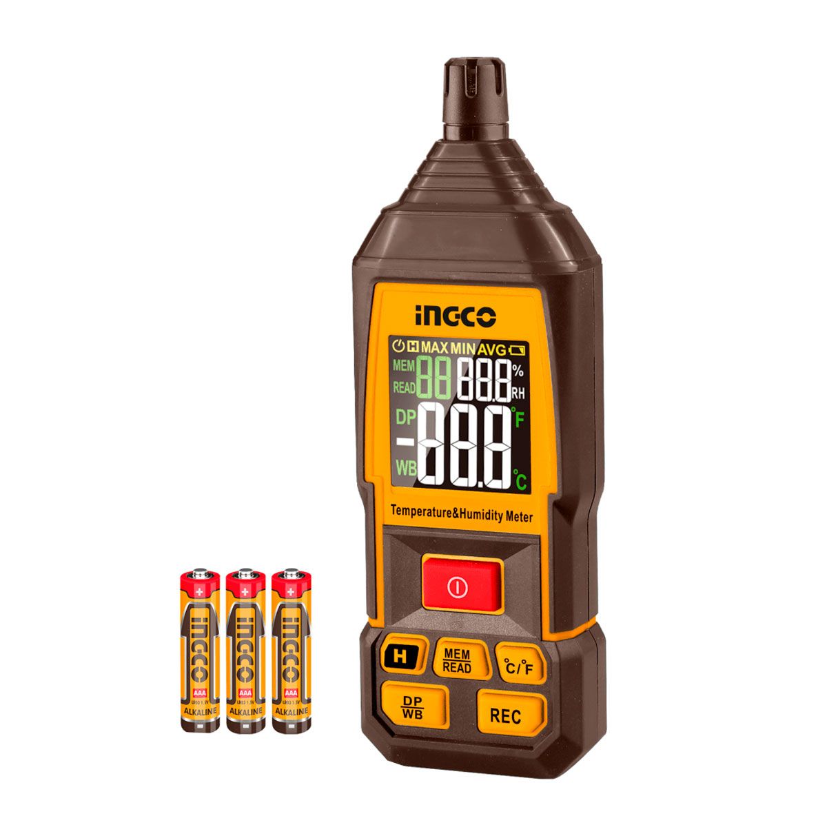 INGCO - Medidor Digital de Humedad y Temperatura Ingco Hetht031