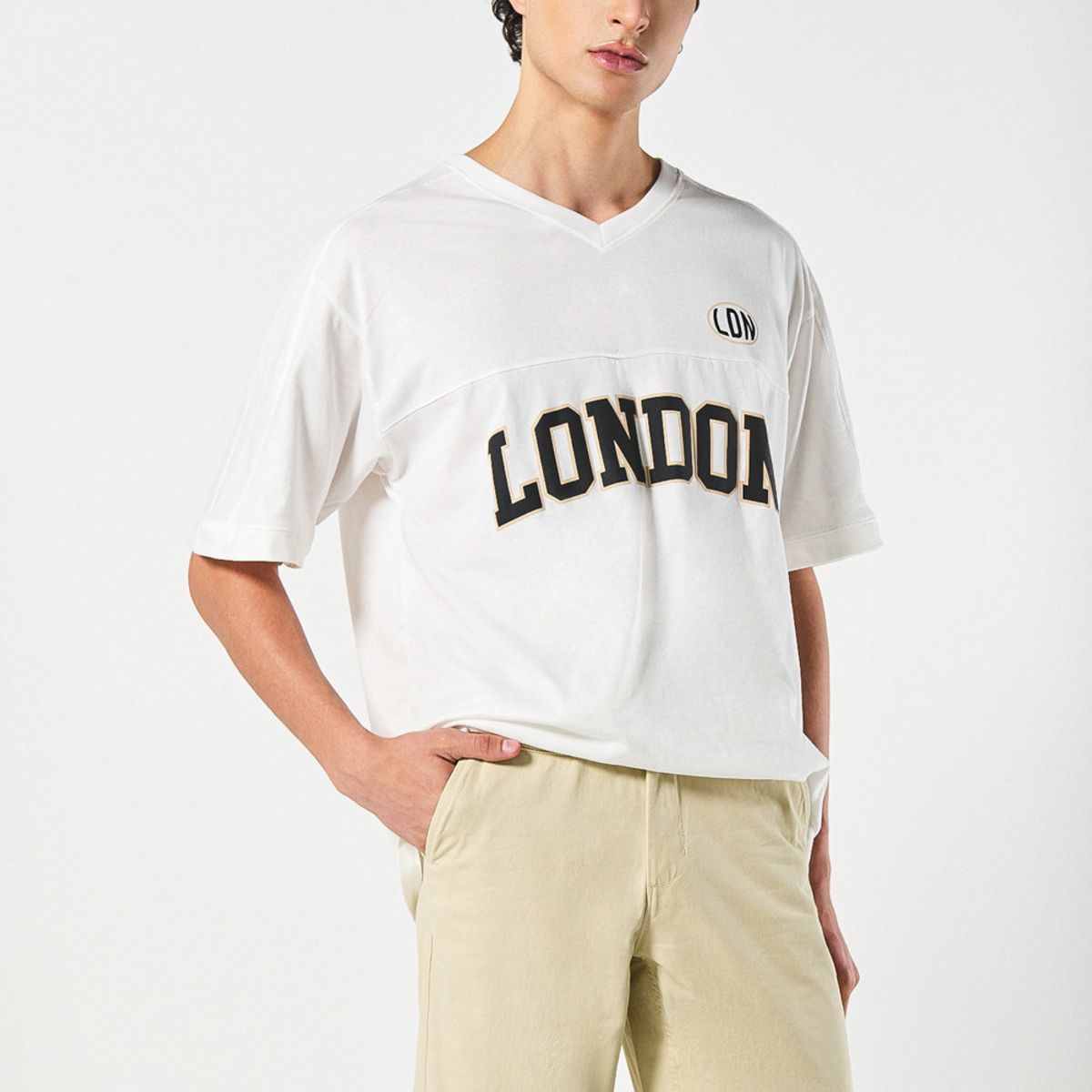 KOAJ - KOAJ Bermuda en dril tiro bajo unicolor con bolsillos Hombre