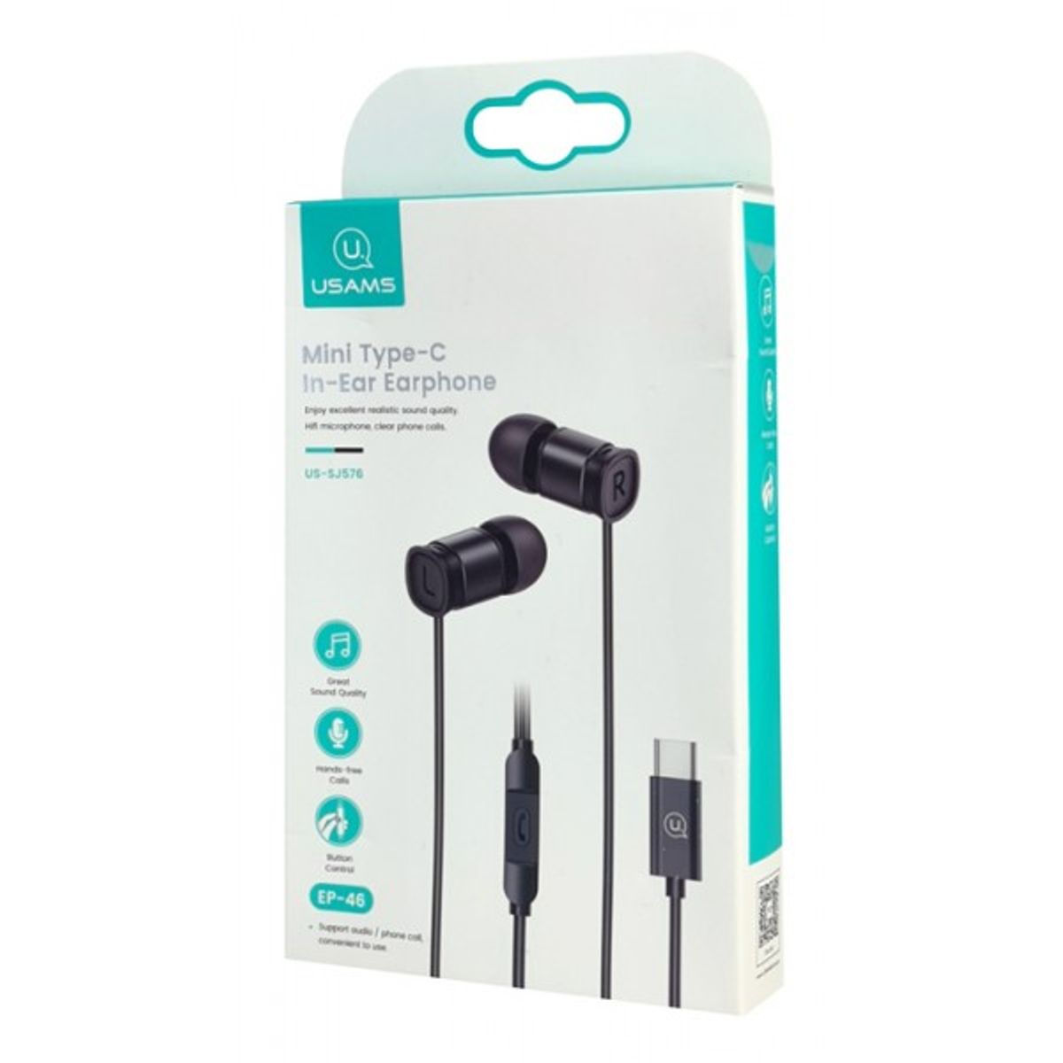 USAMS - Audífonos USAMS USB-C con micrófono US-SJ576 negros