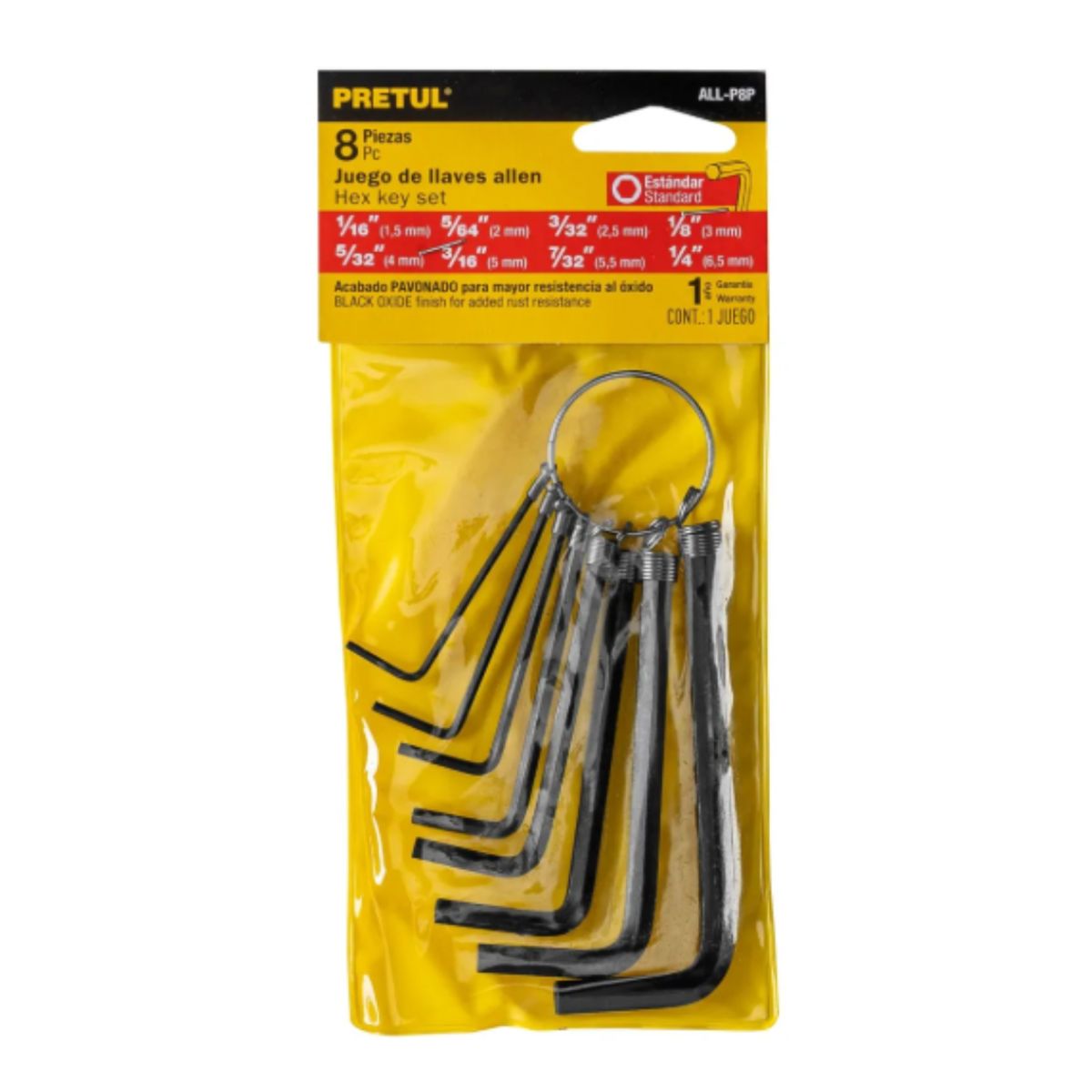 PRETUL - Juego 8 Llaves Bristol Pulgada Pretul - 21850