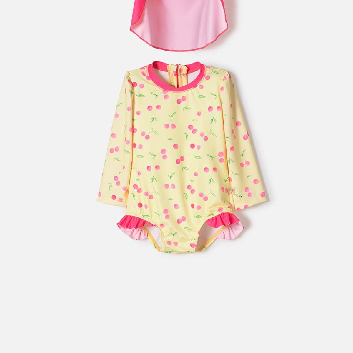 LITTLEMIC - Vestido de baño de Littlemic con gorro multicolor para bebé niña