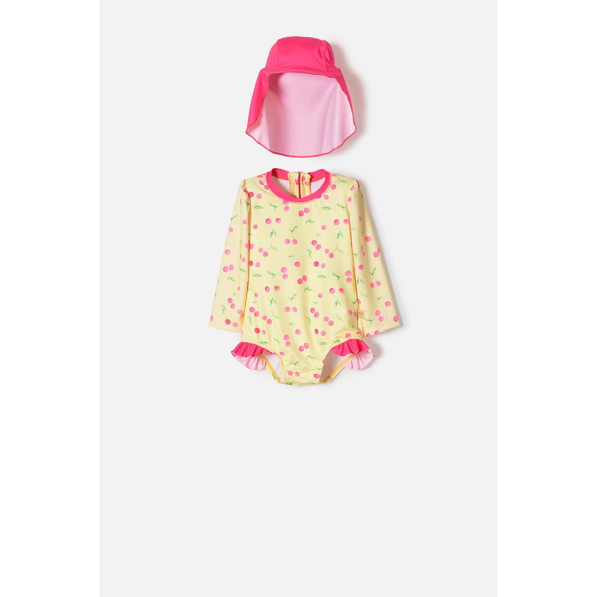 LITTLEMIC - Vestido de baño de Littlemic con gorro multicolor para bebé niña
