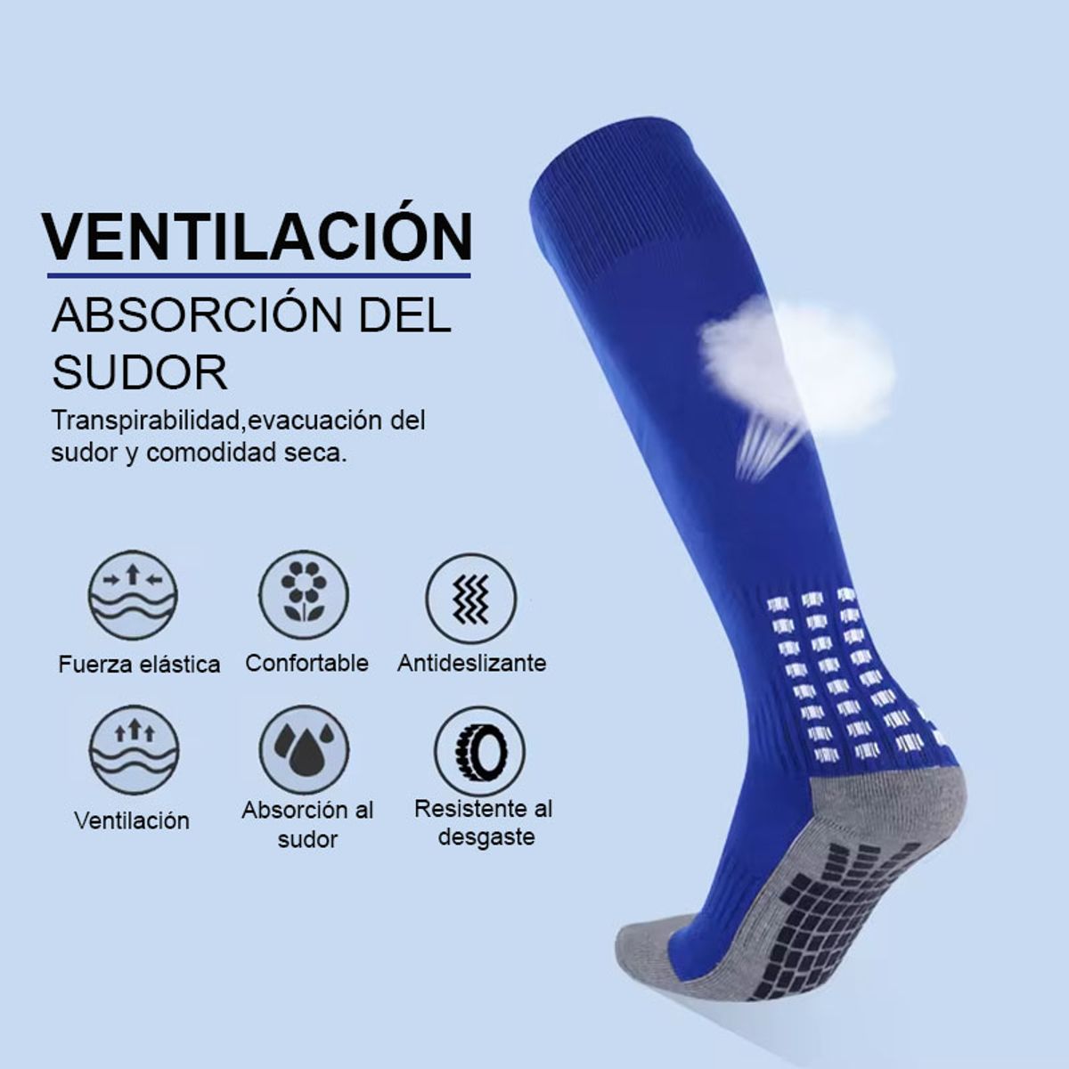 GENERICO - Medias deportivas antideslizante fútbol Niño  Adulto