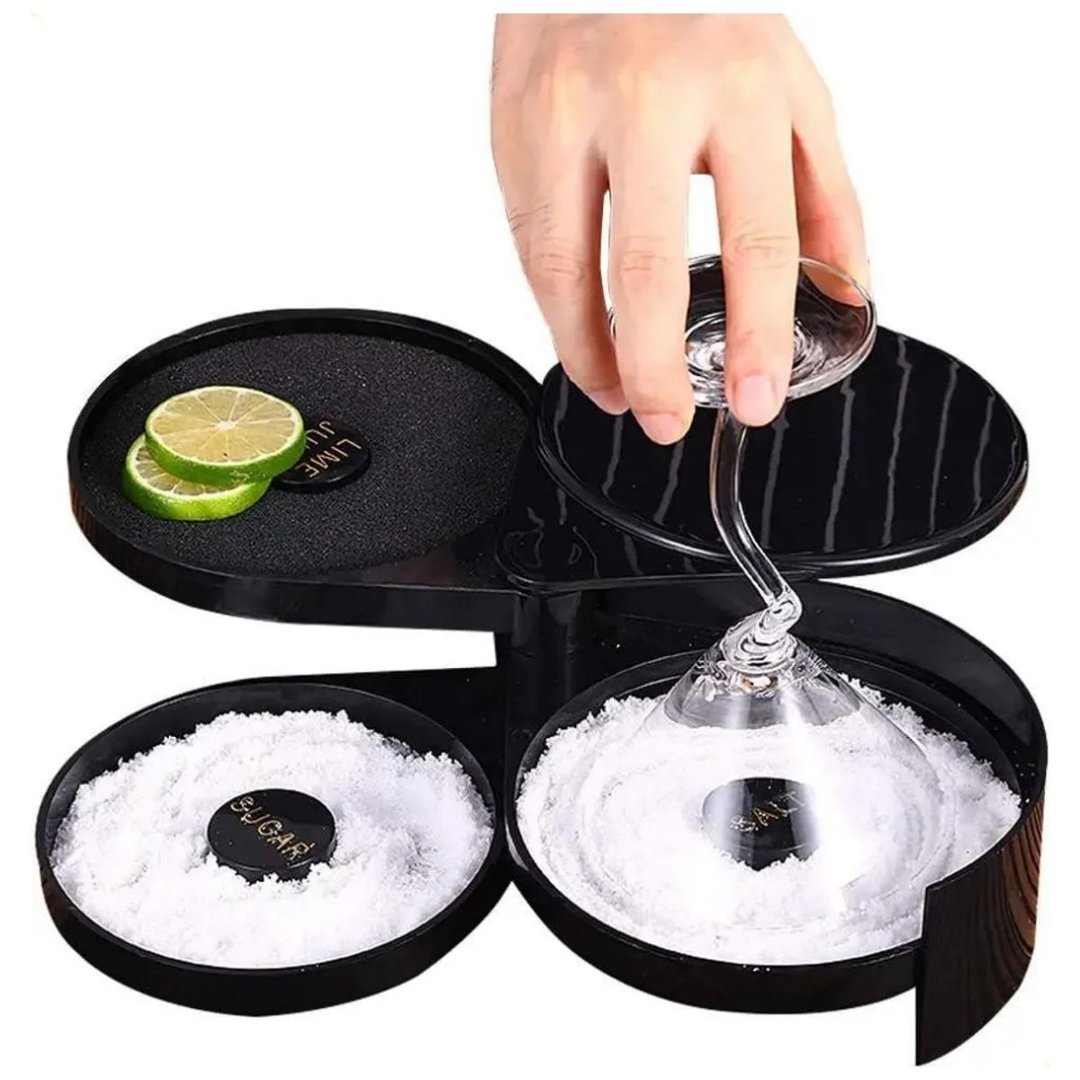 GENERICO - Escarchador Michelador De Copas O Vasos Para Coctelería 3 Espacios