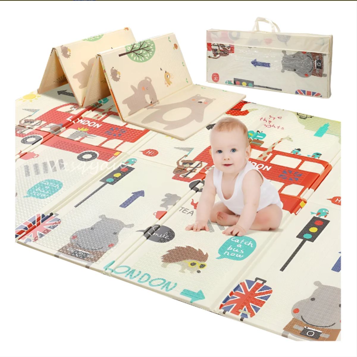 GENERICO - Tapete De Juego Plegable Para Bebes Alfombra Reversible