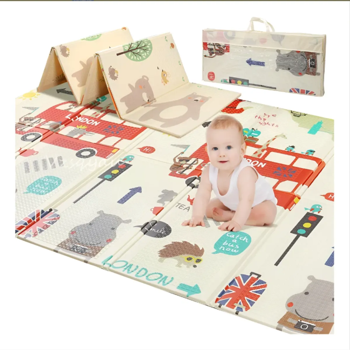 GENERICO - Tapete De Juego Plegable Para Bebes Alfombra Reversible