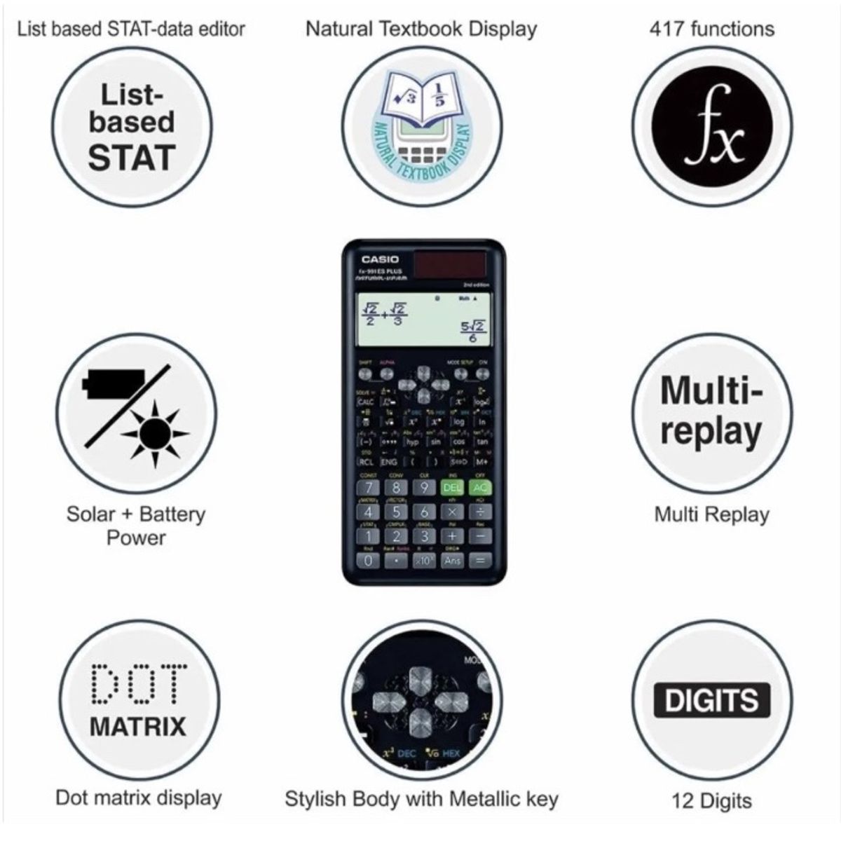 CASIO - Calculadora Cientifica Casio Fx-991es Plus 2da Edicion Negra Universidad