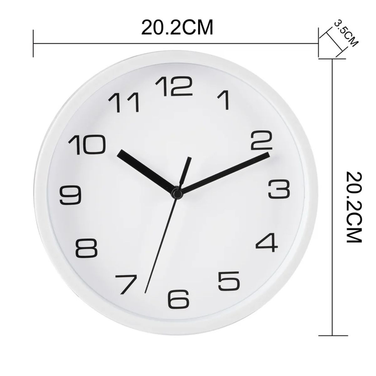 HC JUST HOME COLLECTION - Reloj De Pared 20cm Fondo Blanco Y Números Negros Blanco