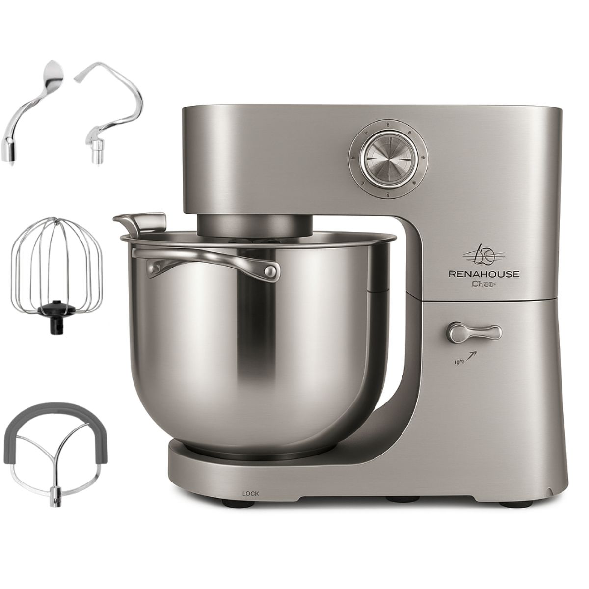 RENAHOUSE - Batidora Amasadora Industrial Acero Inoxidable 15l 6 Velocidades