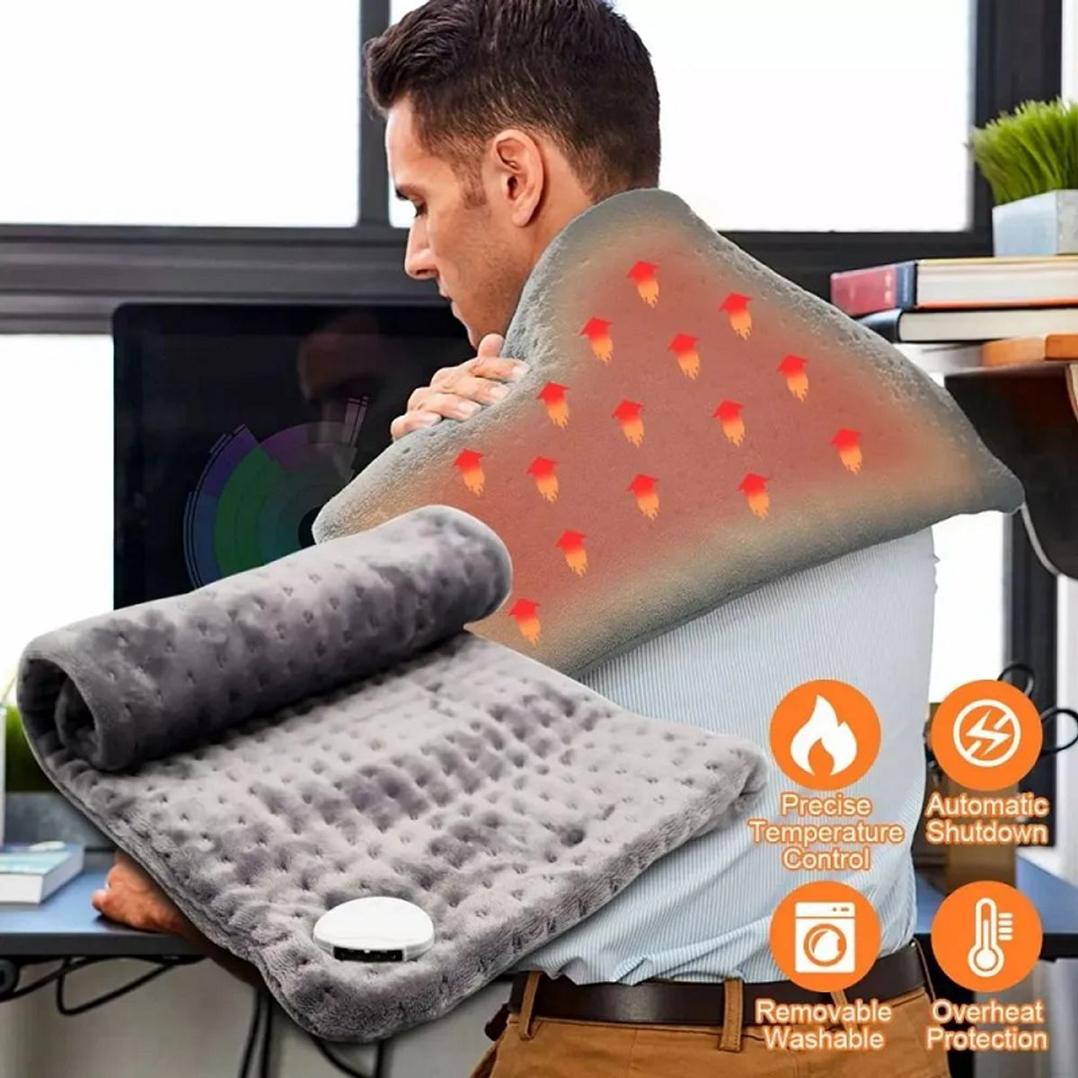 GENERAL - Manta térmica eléctrica con temperatura regulables Gris
