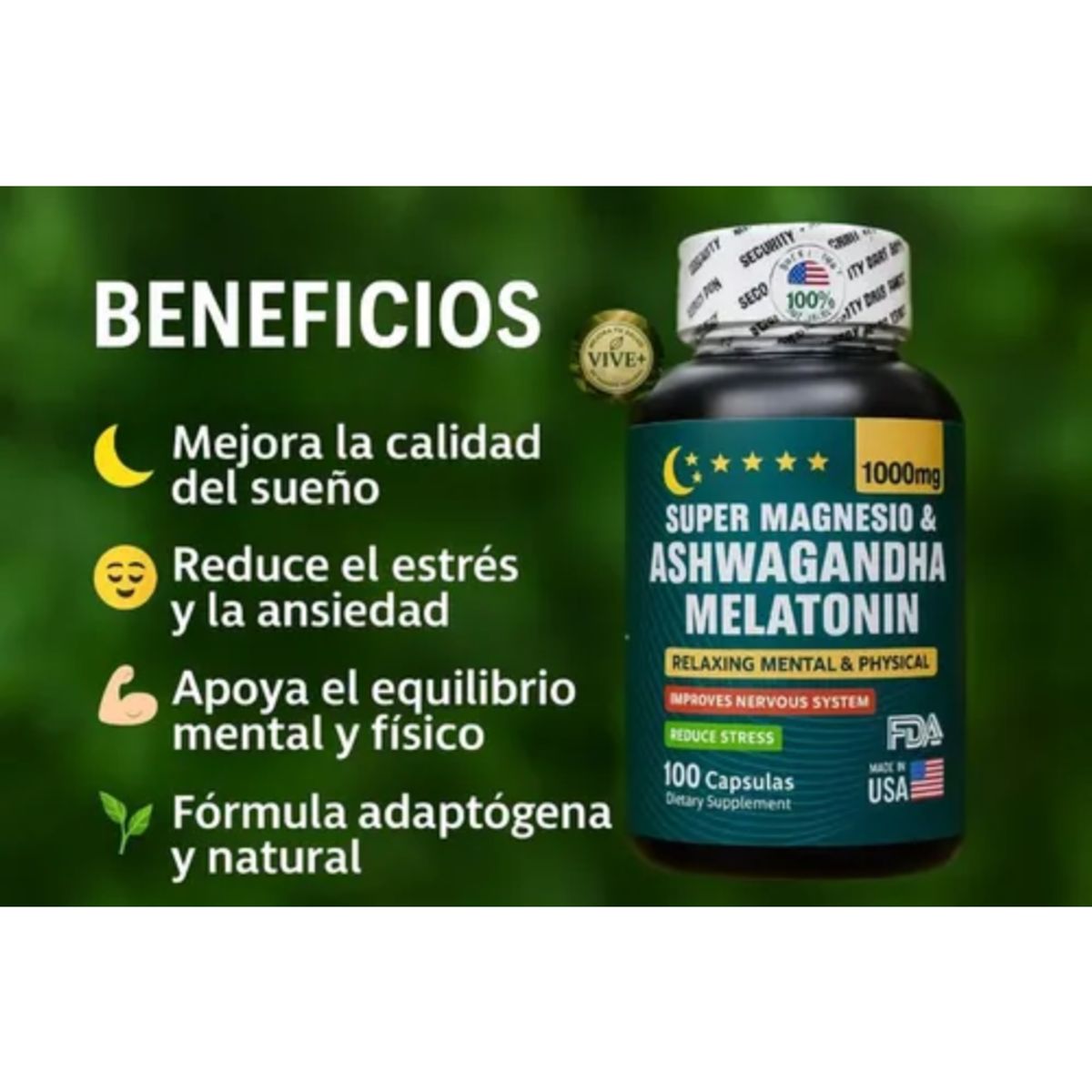 NATURAL MEDICINE - Melatonina + Ashwagandha + Super Magnesio - Bienestar Integral x3
