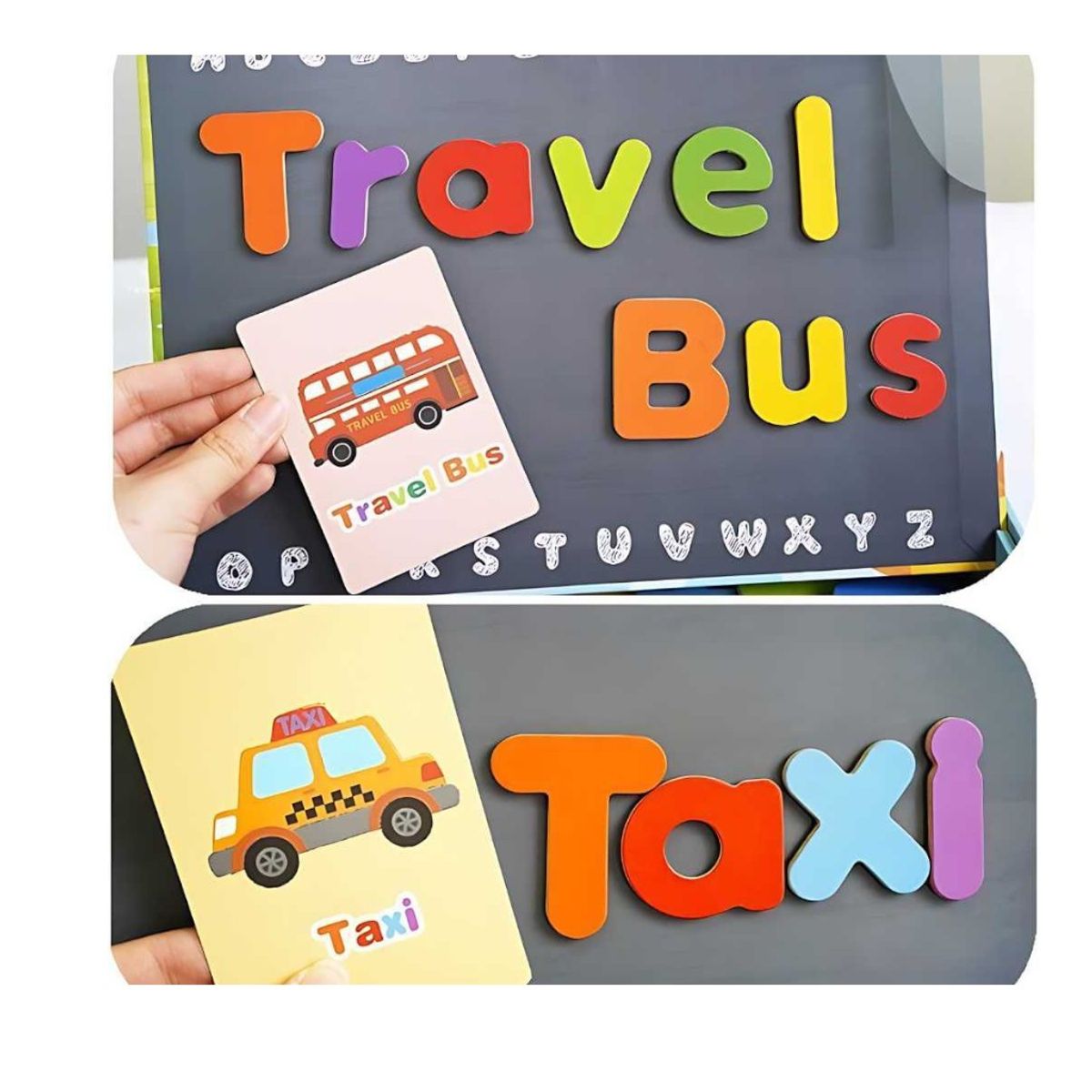 GENERICO - Caja de Aprendizaje Didáctica para Niños con Tarjetas Educativas y Letras Imantadas