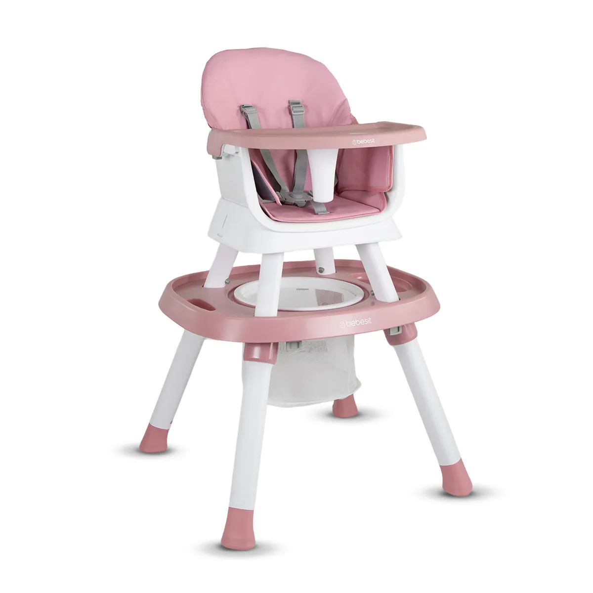 BEBESIT - Silla Comedor Bebé Steps 12 en 1 Rosado