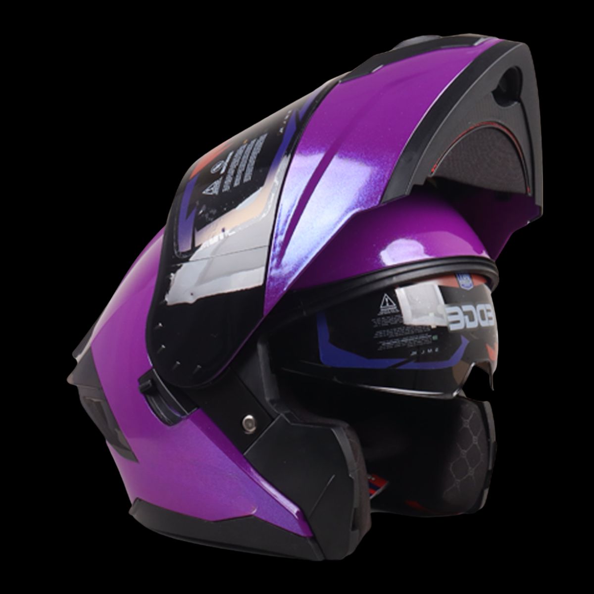 EDGE HELMETS - Casco EDGE Abatible Boston Sólido Morado Cert. DOT I ECE