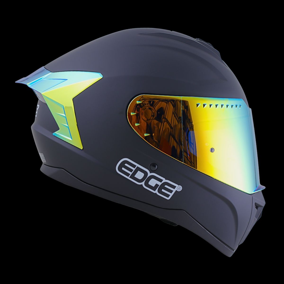 EDGE HELMETS - Casco EDGE Integral Extreme Negro/Dorado Metalizado DOT/ECE