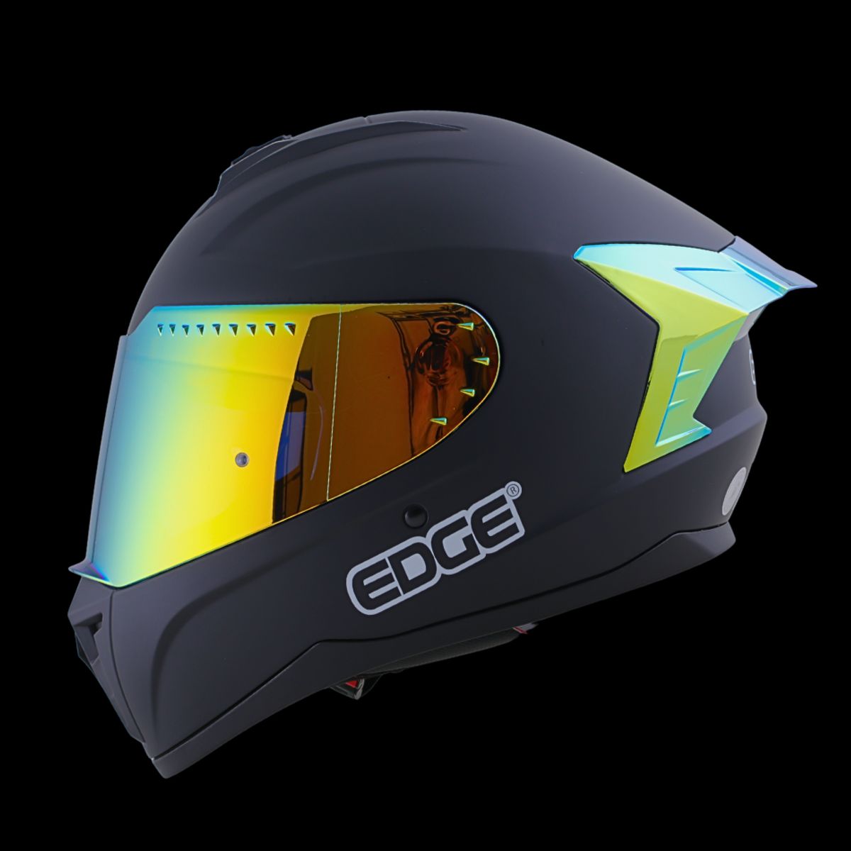 EDGE HELMETS - Casco EDGE Integral Extreme Negro/Dorado Metalizado DOT/ECE