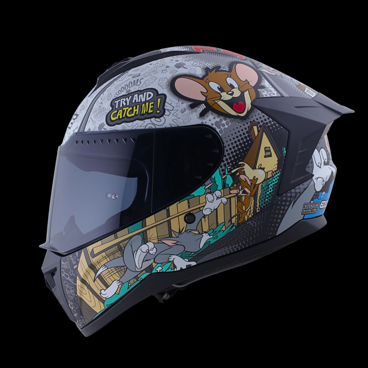 EDGE HELMETS - Casco Warner Integral Extreme Tom & Jerry Cert. Dot I Ece