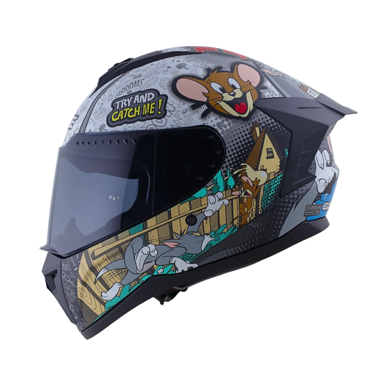 EDGE HELMETS - Casco Warner Integral Extreme Tom & Jerry Cert. Dot I Ece