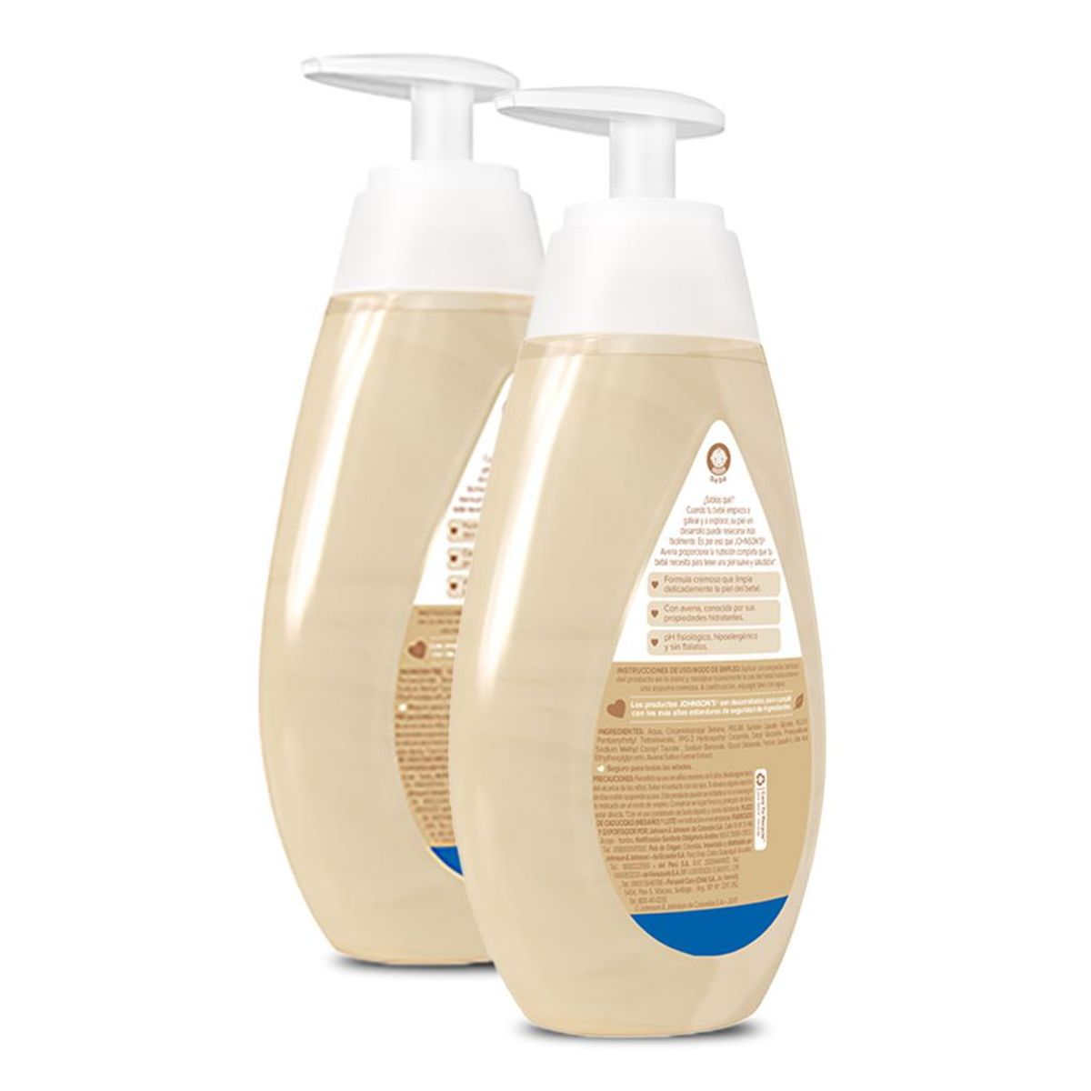 JOHNSONS BABY - Jabón Líquido Para Bebé Avena 2 Unidades 400 ml Johnson´s