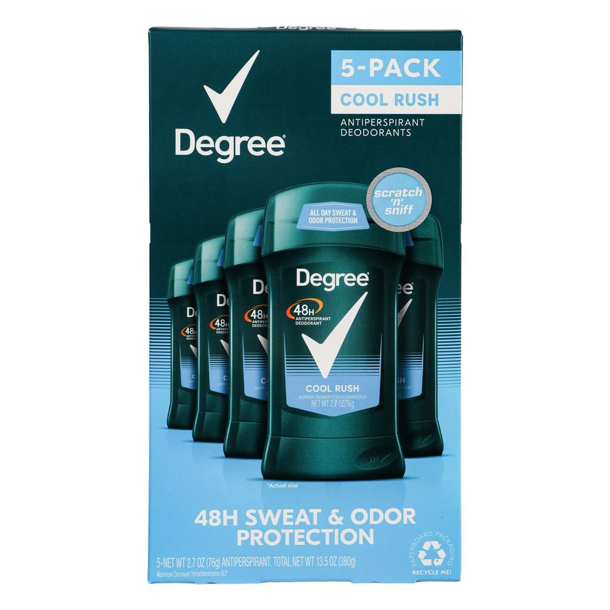 DEGREE - Degree Cool Rush Desodorante 5 Unidades / 76 g