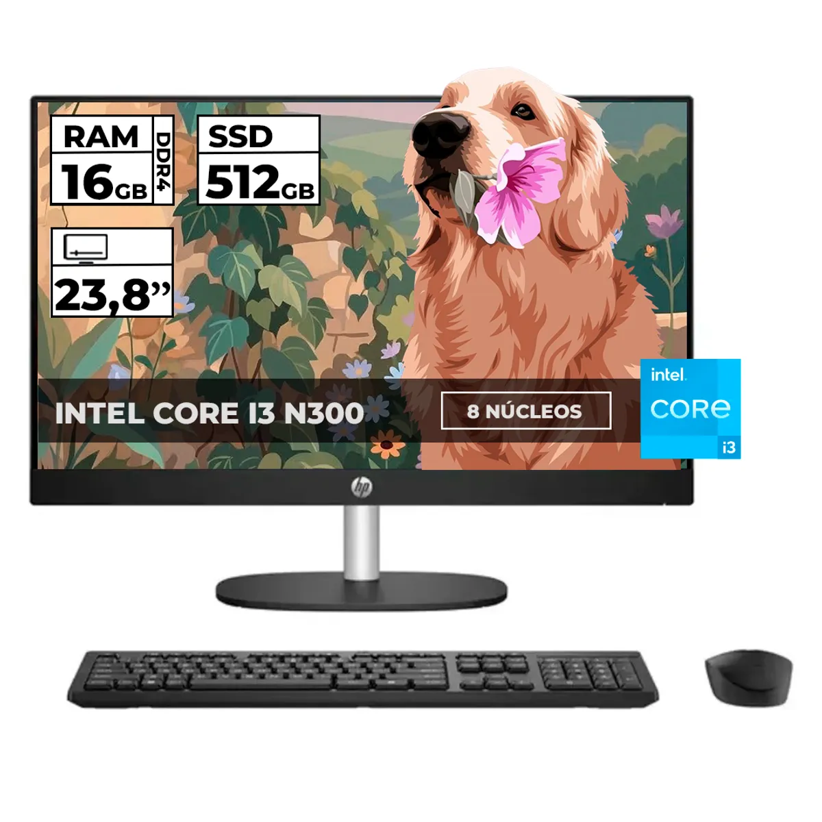HP - Todo En Uno Aio Hp I3 N300 16gb Ram 512gb Ssd 24  Full Hd