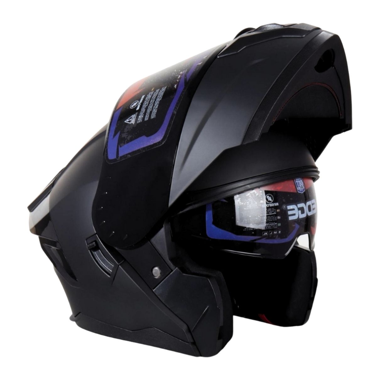 EDGE HELMETS - Casco EDGE Abatible Boston Sólido Negro Cert. DOT I ECE