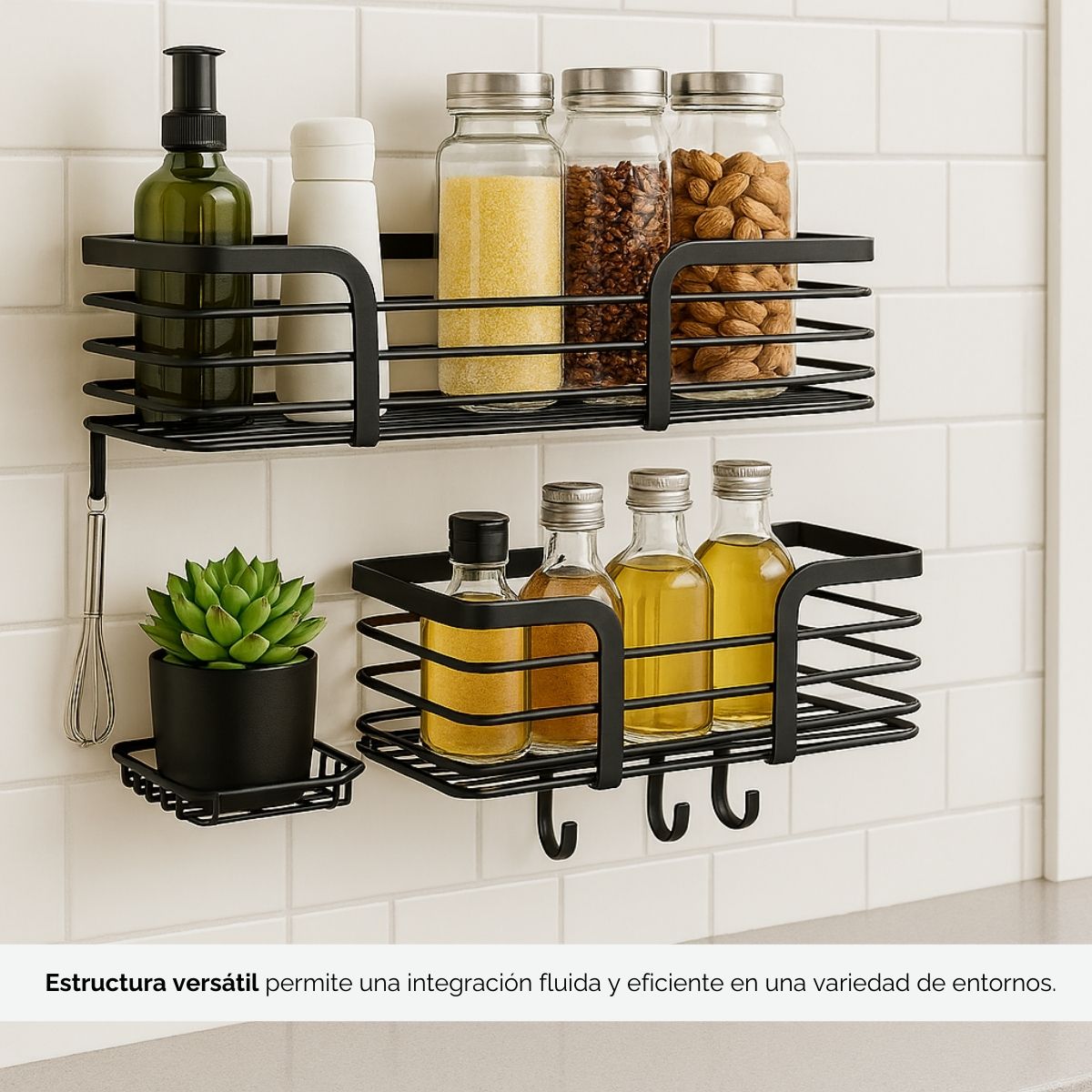 TECH - Organizador De Ducha Acora Para Baño Práctico Y Funcional