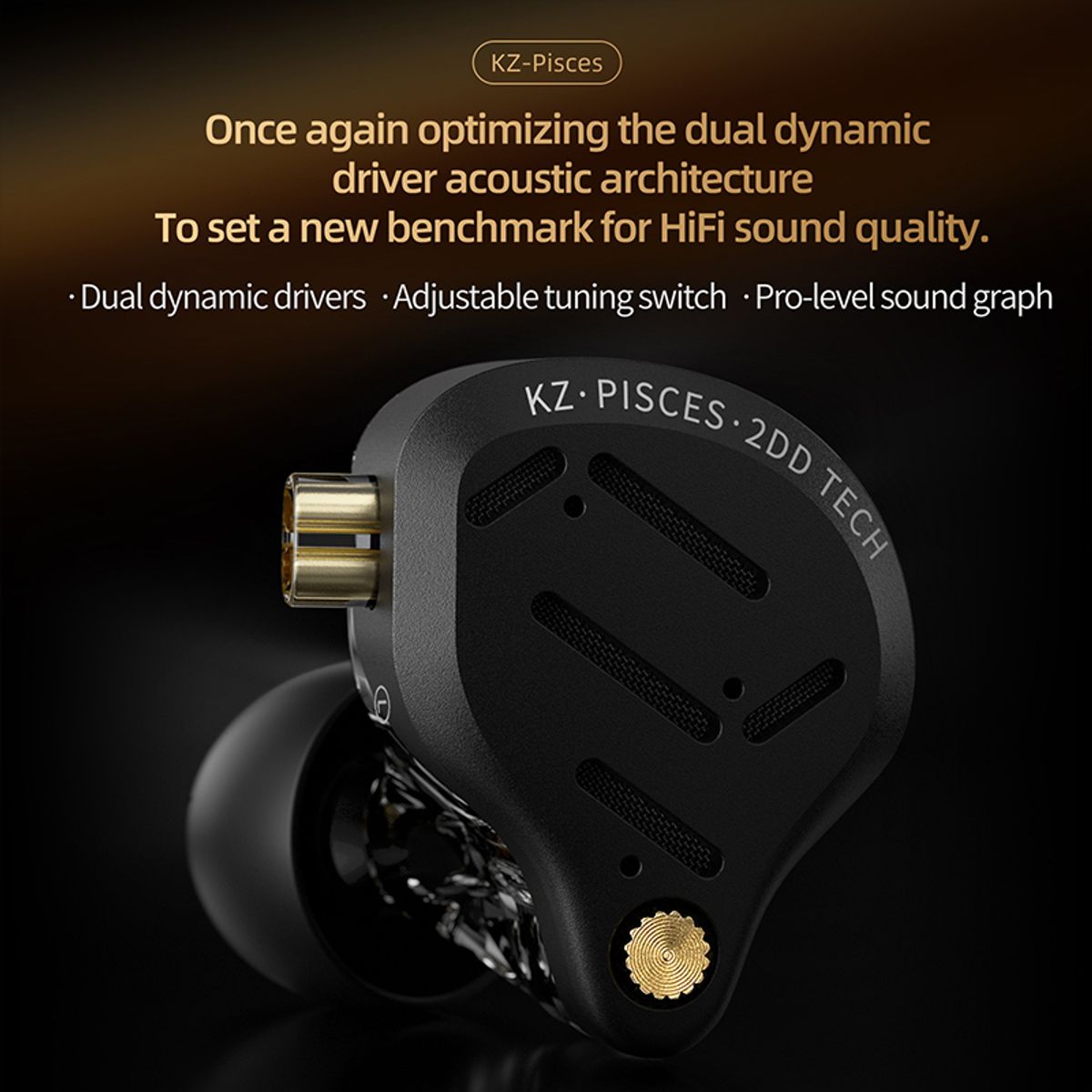 KZ - Audifonos Kz Pisces In-ear Negro Con Micrófono  Usb C