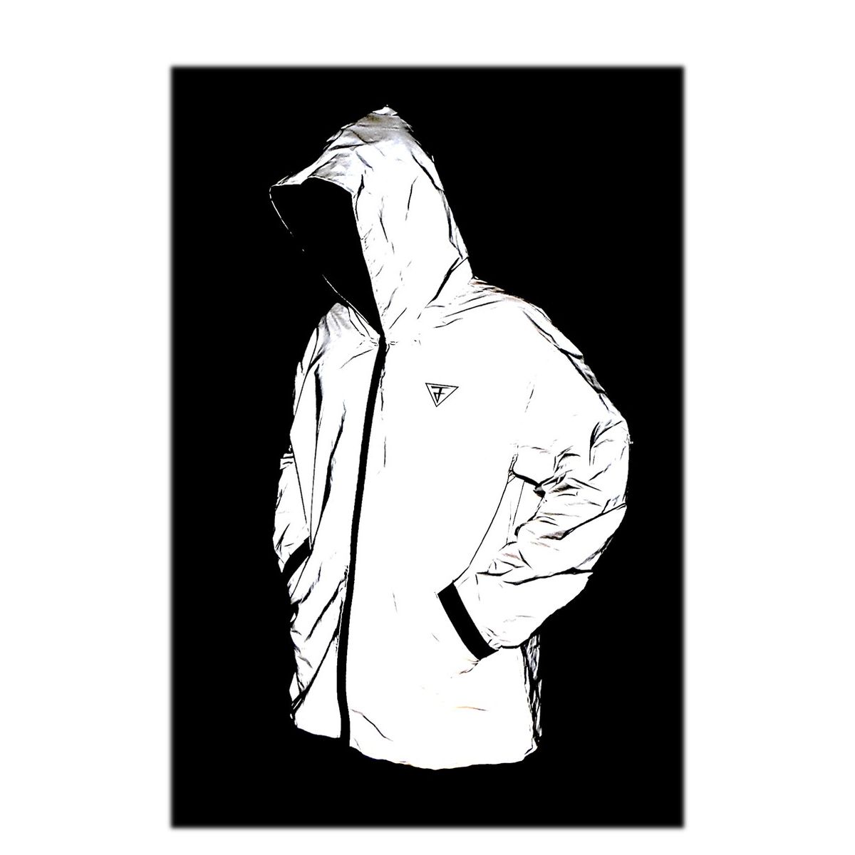 LAVEF - Chaqueta 100% Reflectiva para Moto Alta Visibilidad Impermeable-L