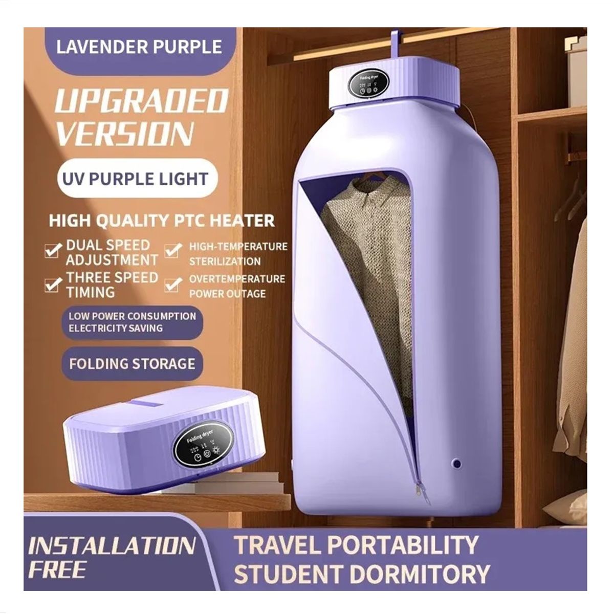 GENERICO - Secadora de Ropa Portatil Plegable para Viaje y Hogar