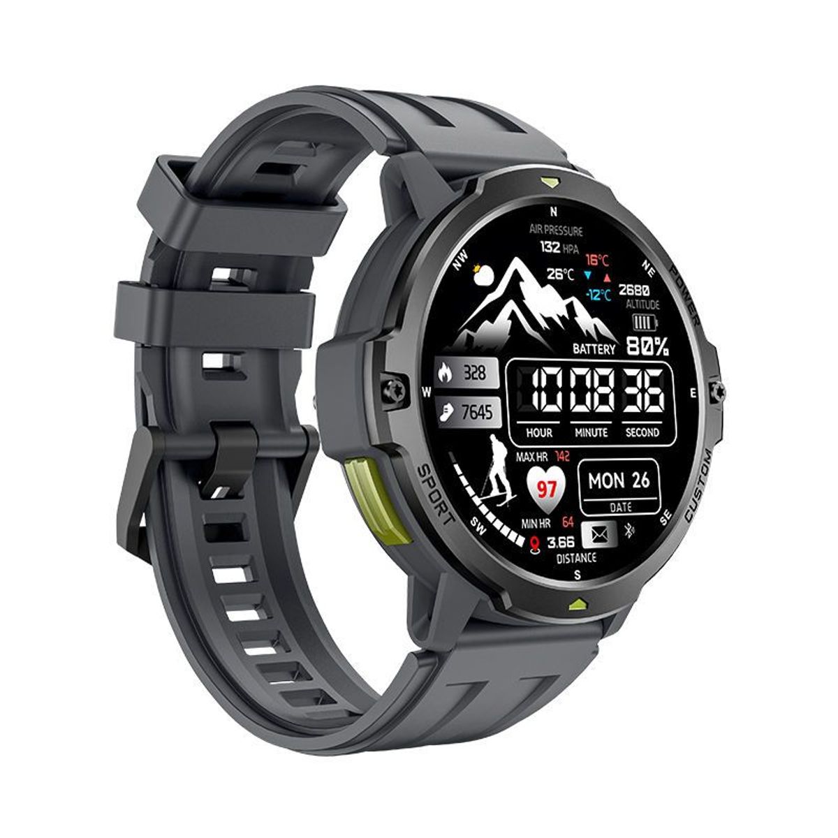 GENERICO - Reloj Inteligente C31 Gps 3atm Alta Gama Altímetro Brújula Linterna Fitness 500mah Smartwatch