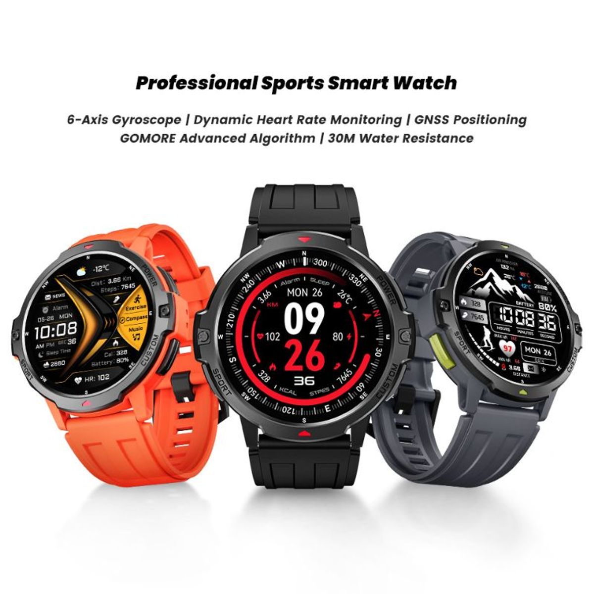 GENERICO - Reloj Inteligente C31 Gps 3atm Alta Gama 500mah Smartwatch Naranja