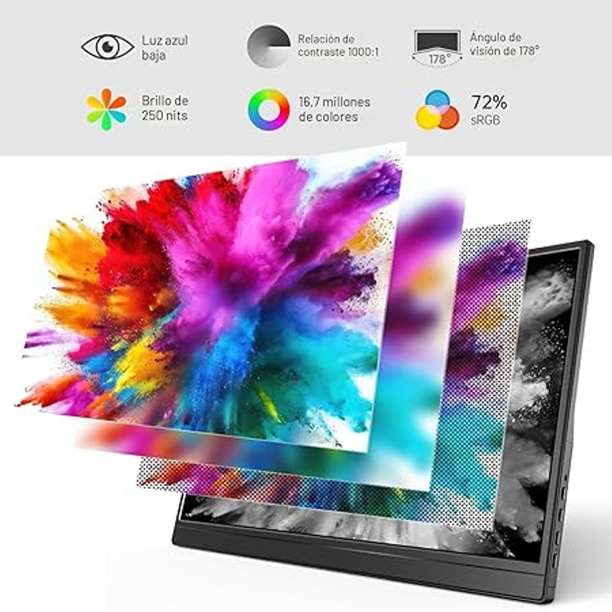 STEREN - Yxk Monitor portátil de 15.6 pulgadas 1080P USB-C HDMI ultradelgado para viajes con soporte