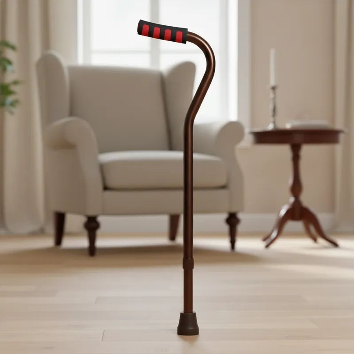 GENERICO - Bastón Soporte Cuello de Cisne, Ajustable, Seguro y Elegante