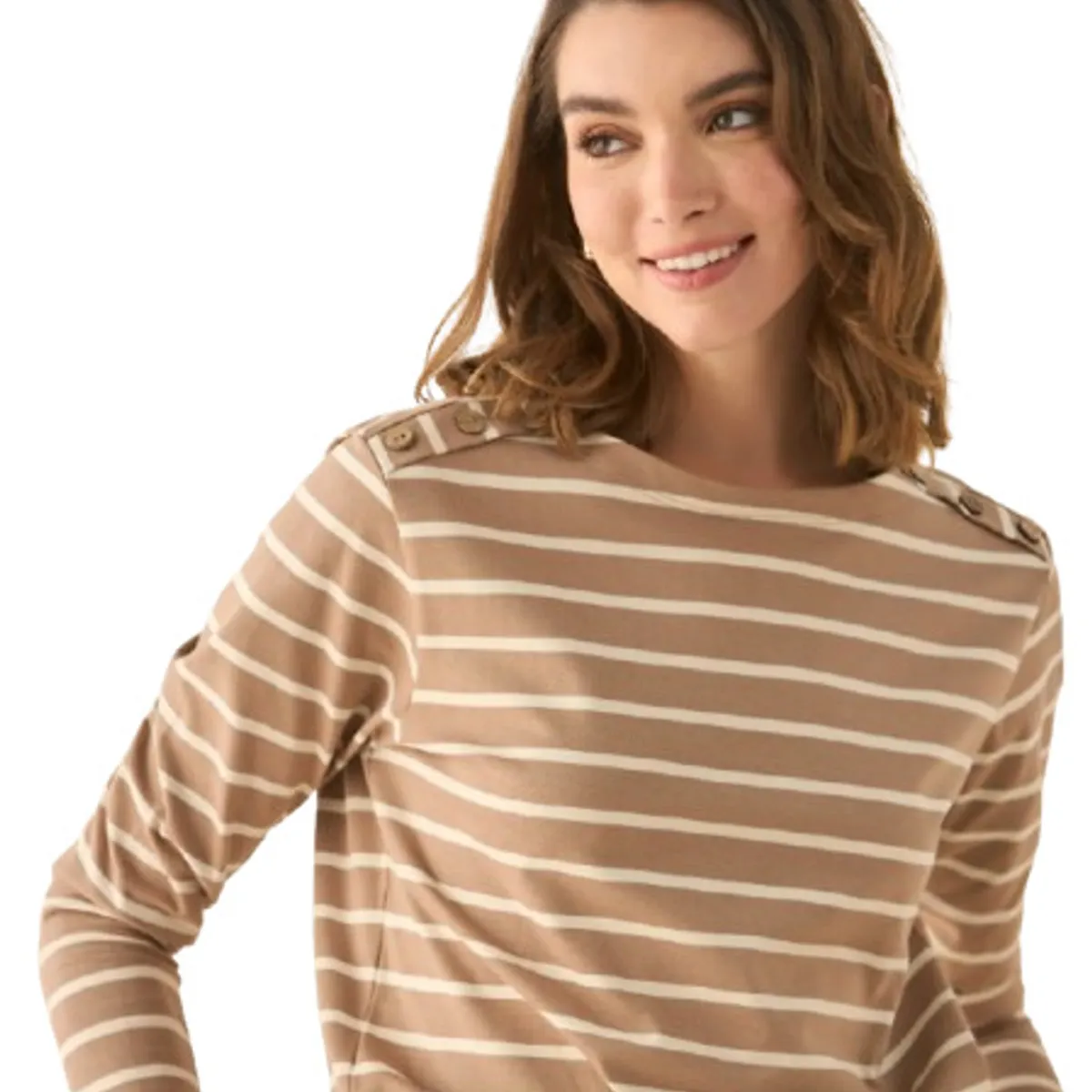 ESPRIT - Esprit Blusa para Dama Diseño a Rayas Manga Larga Cómoda