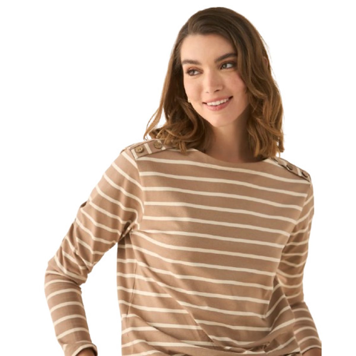 ESPRIT - Esprit Blusa para Dama Diseño a Rayas Manga Larga Cómoda