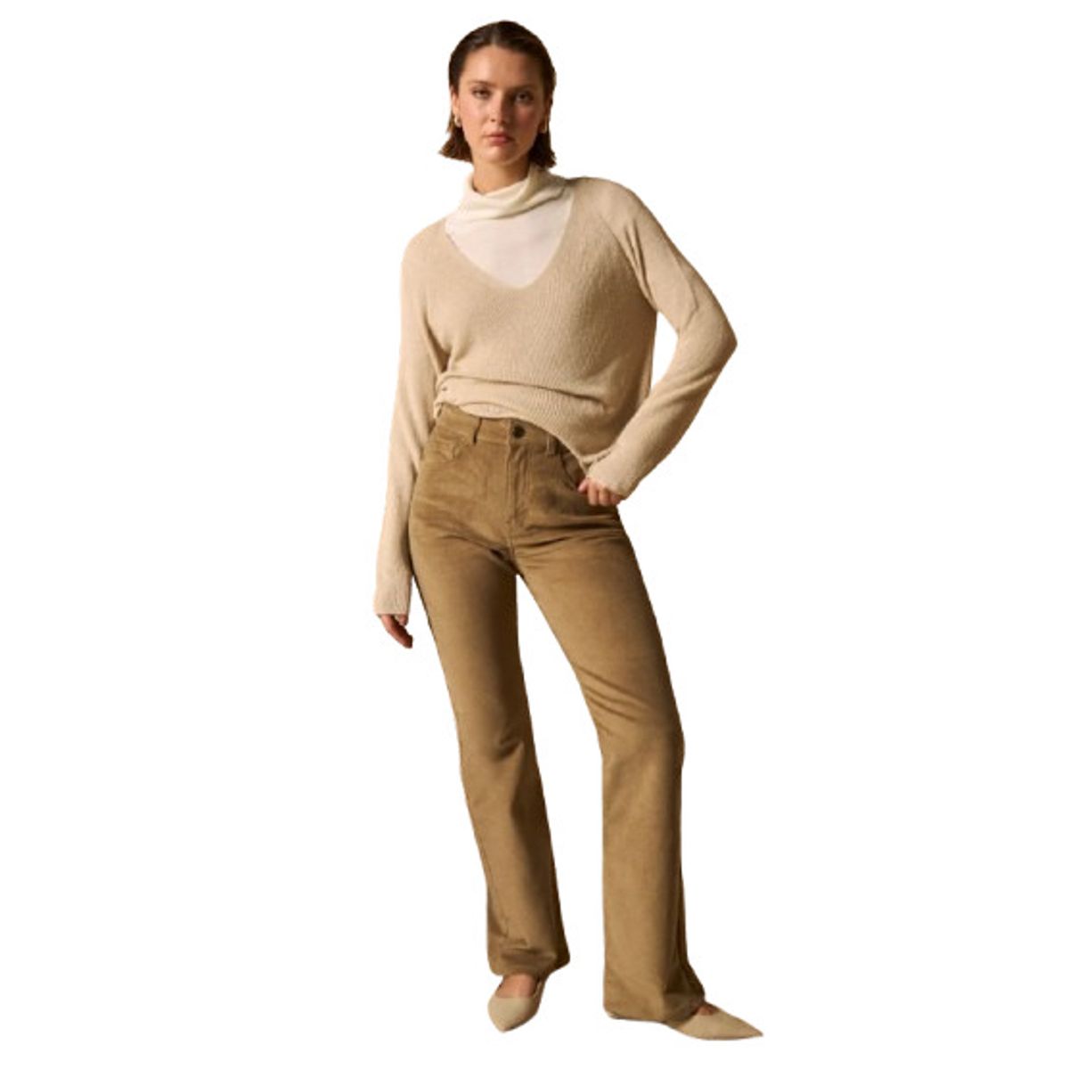 ESPRIT - Esprit Pantalón para Dama de Pana Boot Cut Diseño Elegante