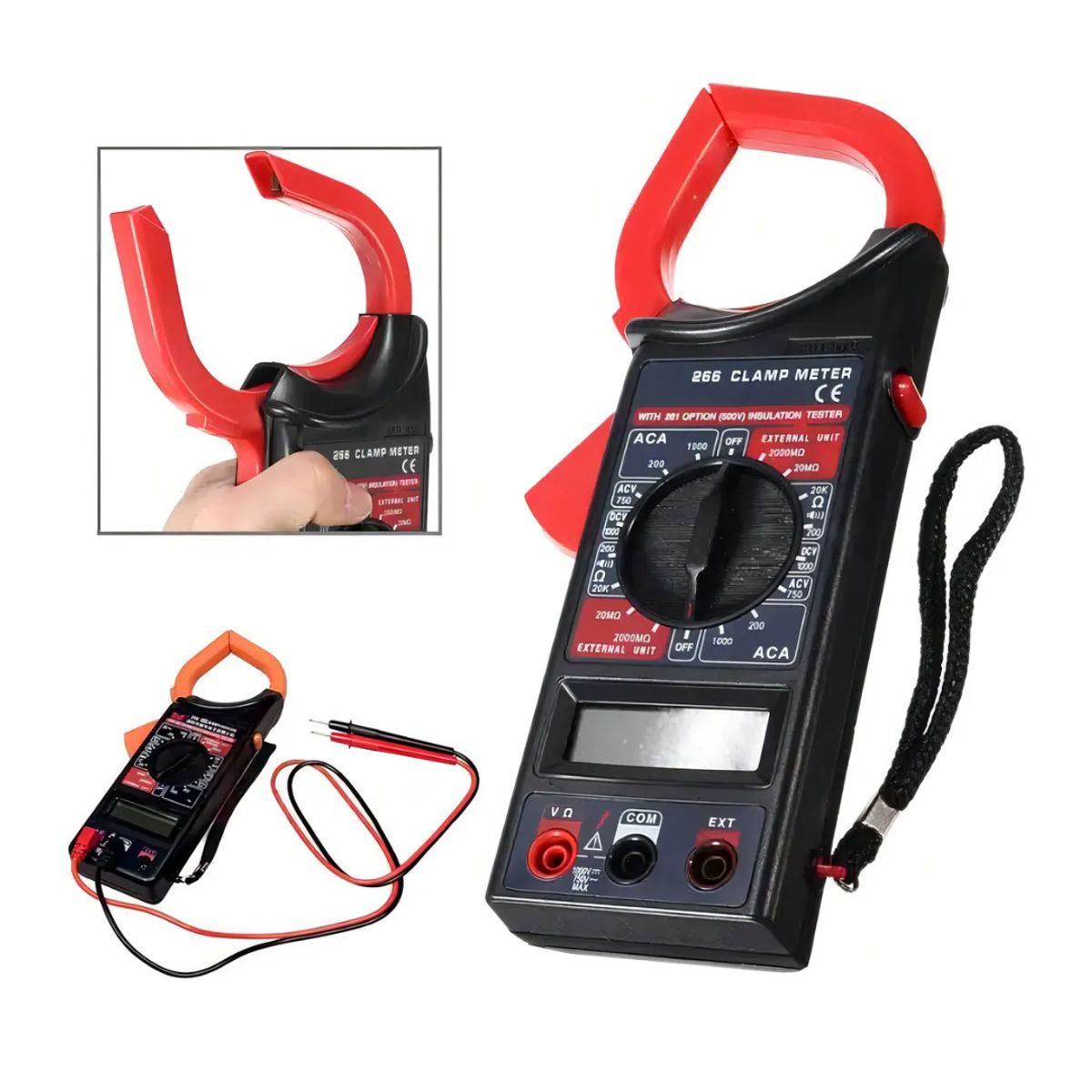 GENERICO - Pinza Amperimétrica Digital DT266 Tester Multímetro CA 1000A LCD