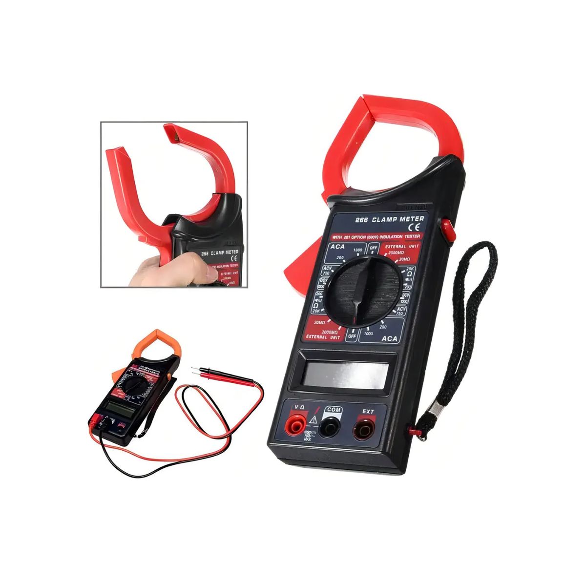 GENERICO - Pinza Amperimétrica Digital DT266 Tester Multímetro CA 1000A LCD