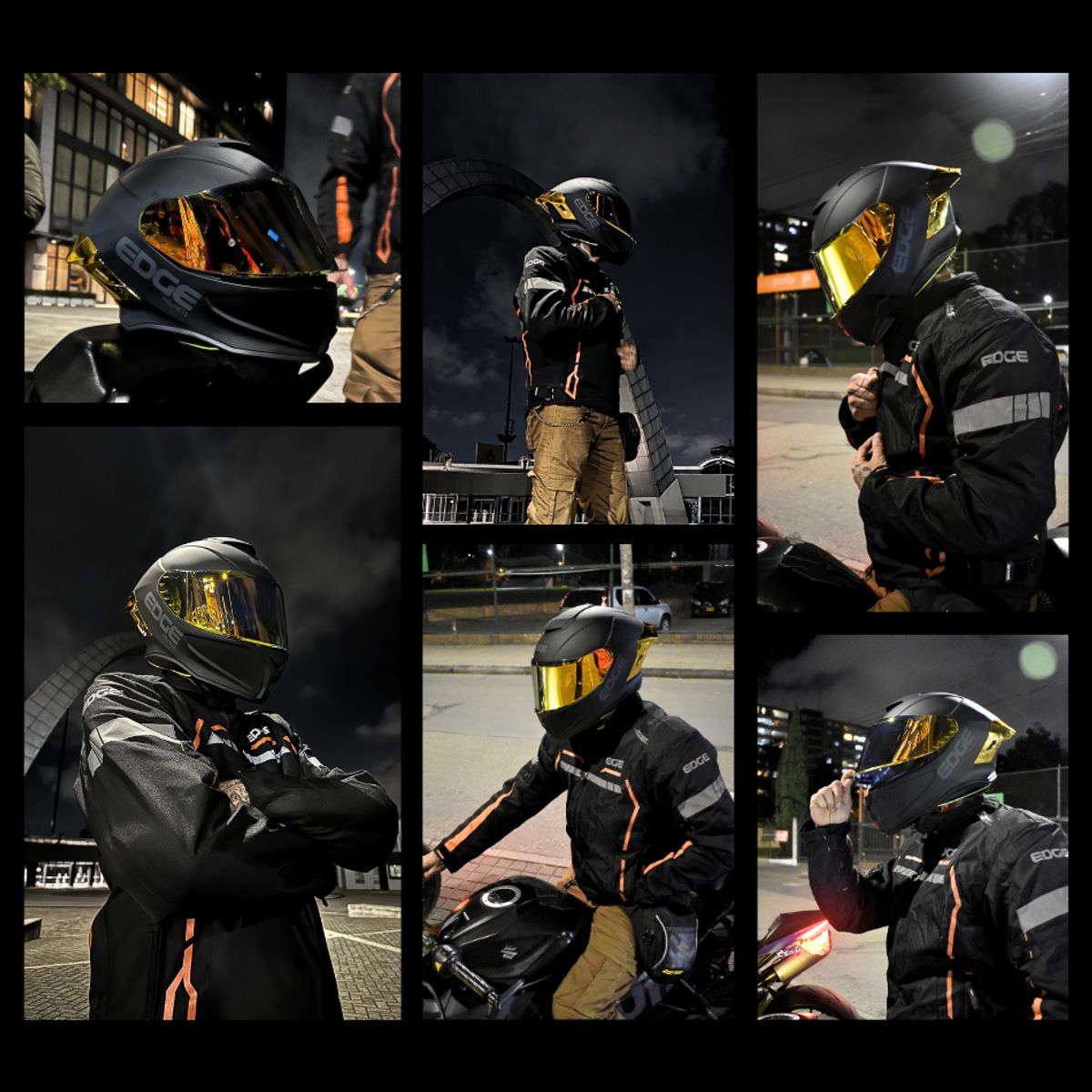 EDGE HELMETS - Casco EDGE Integral Shanghai Metalizado Dorado Cer DOT I ECE