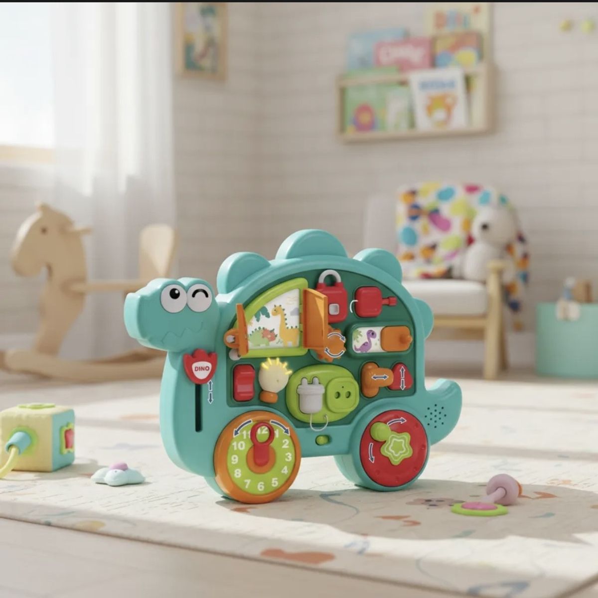 GENERICO - Tablero Sensorial Montessori 12 actividades con luz y sonidos