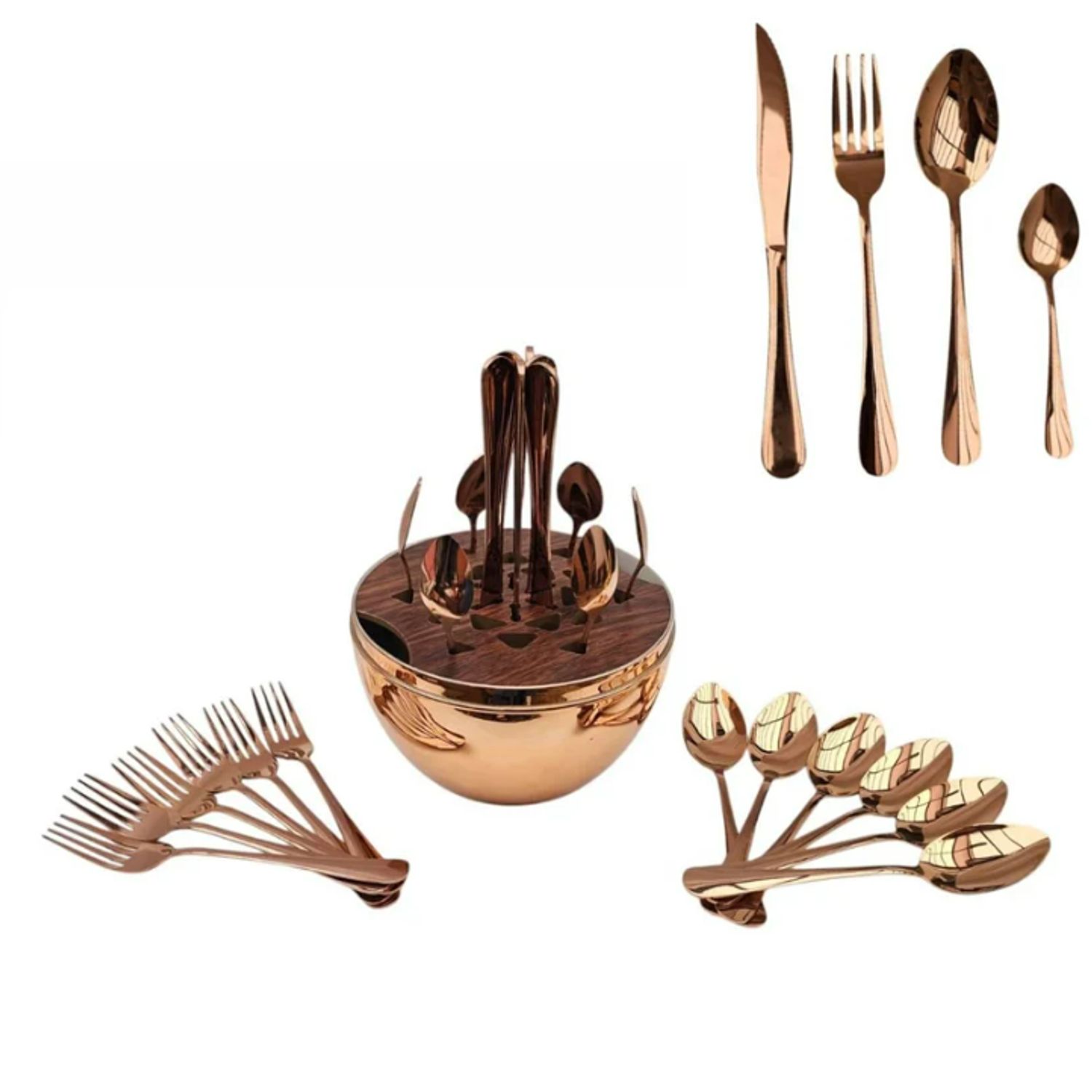 Juego De Cubiertos De Plata De 24 Piezas, Cubiertos De Acero Inoxidable