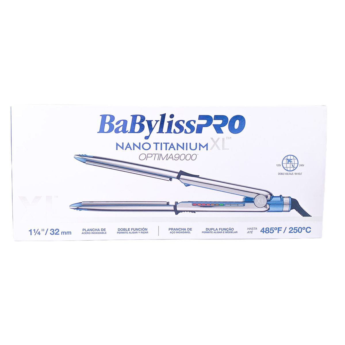 BABYLISS - Plancha Profesional BabylissPro Nano Titanium XL Optima 9000 1 ¼" Azul Cobalto