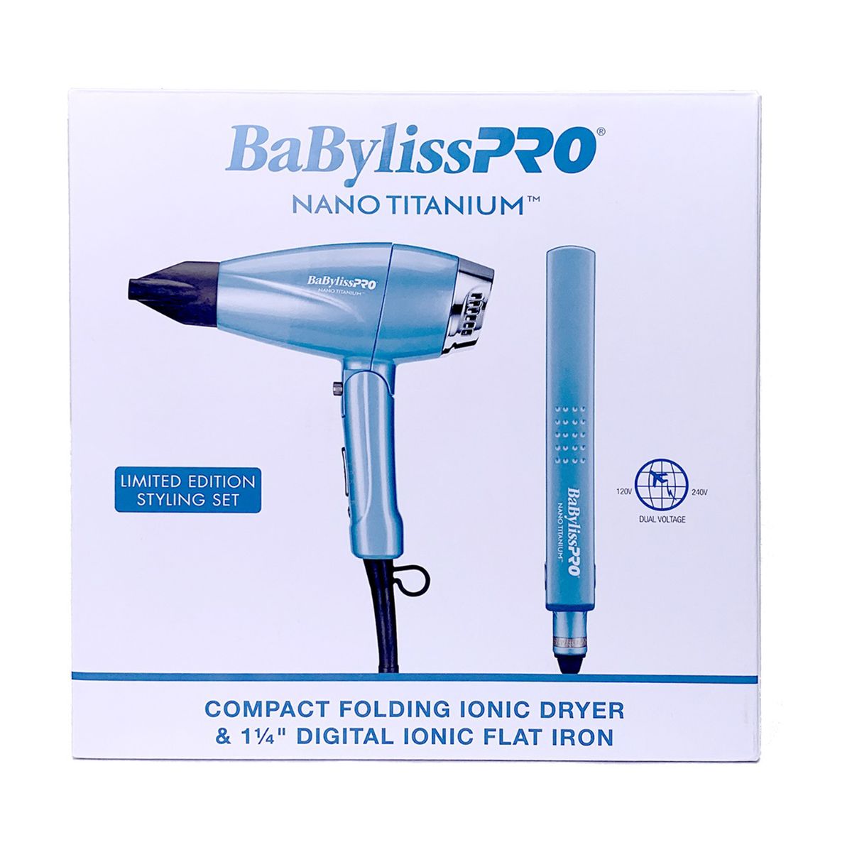 BABYLISS - Combo BabylissPro Secador Plegable 910 + Plancha 4090 Digital 1 1/4"