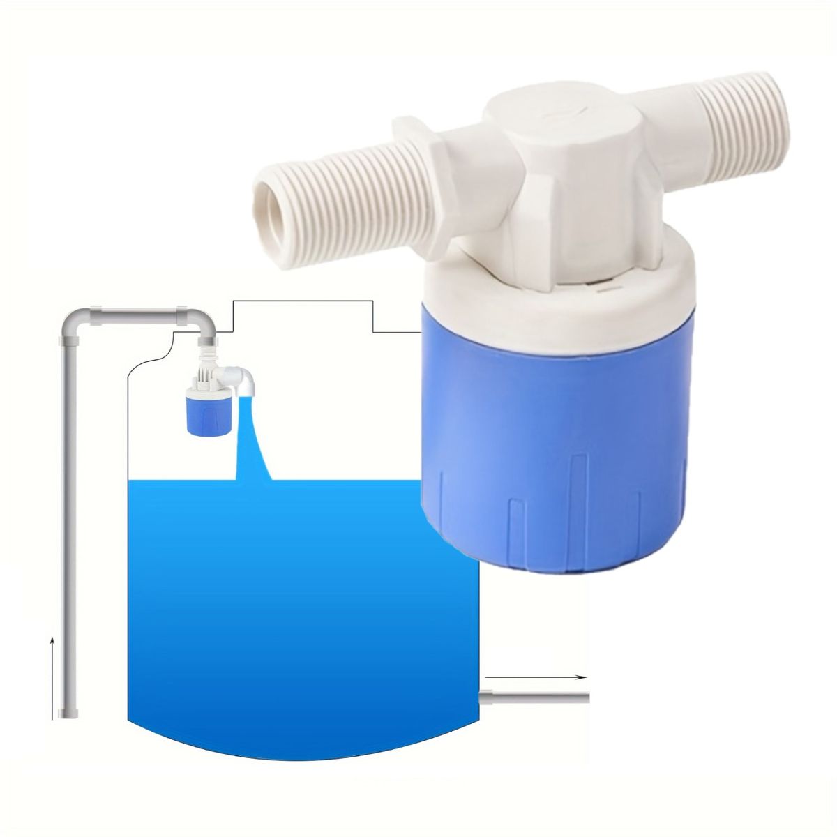 OTRAS MARCAS - Válvula Flotador Bloqueo Automático De Agua 12 Pulgada
