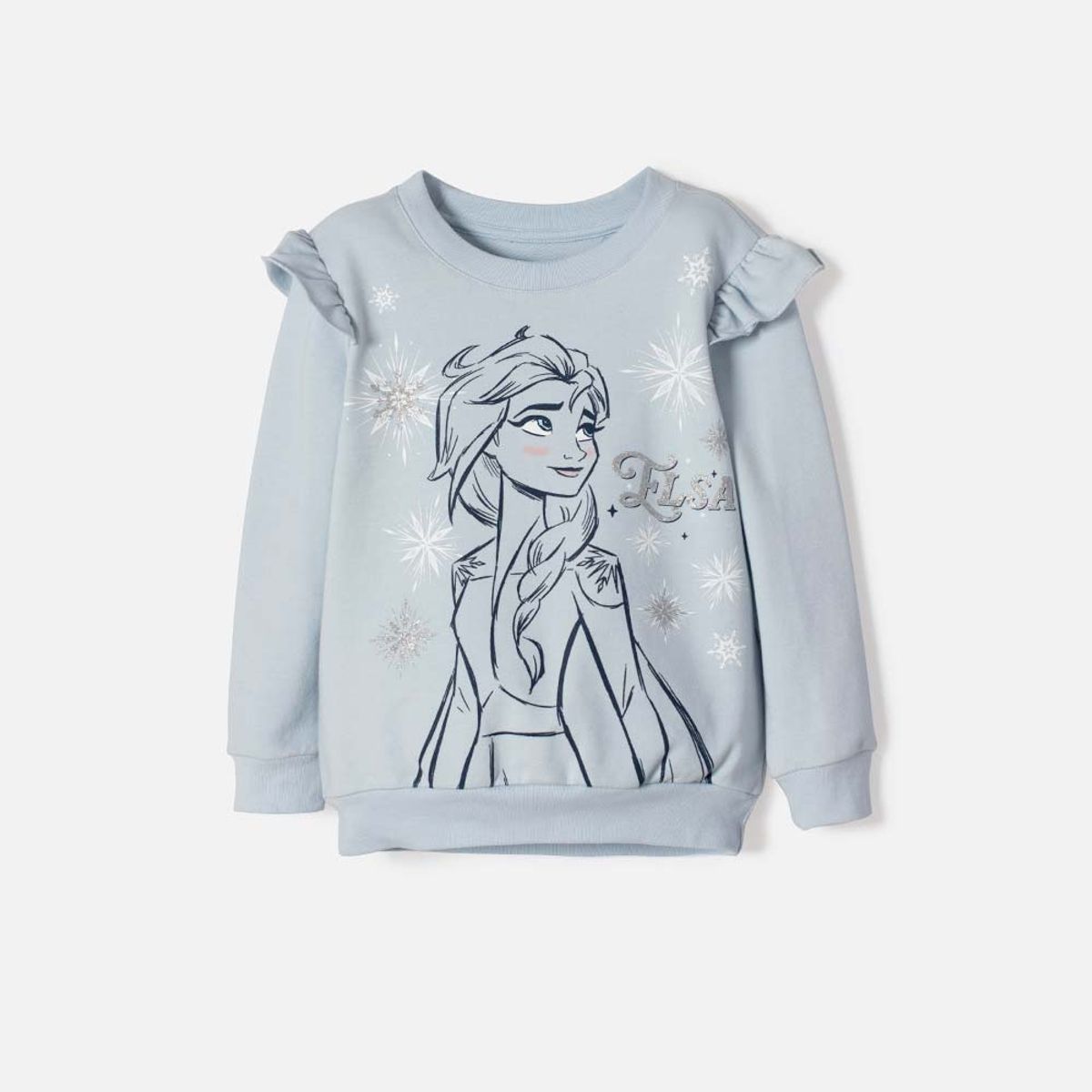 DISNEY - Buzo de Frozen cerrado azul para niña 2T a 6T