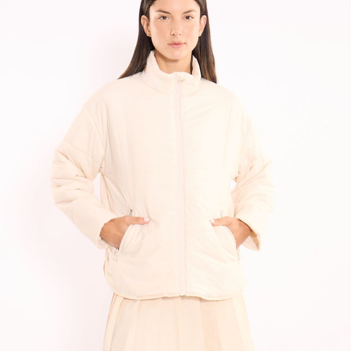 ATMOS - Chaqueta Acolchada Termoactiva Con Cuello Alto  Para Mujer Beige Atmos