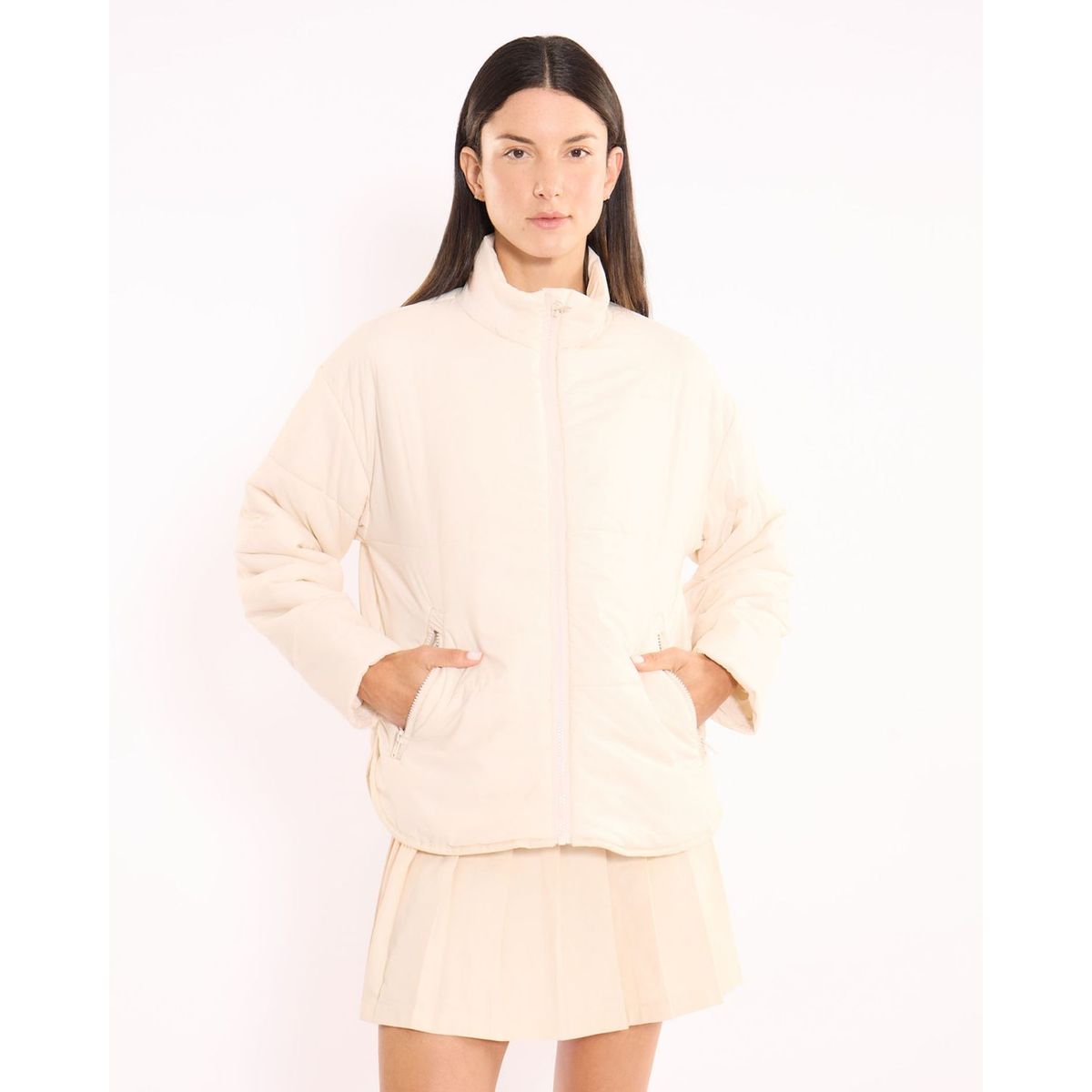 ATMOS - Chaqueta Acolchada Termoactiva Con Cuello Alto  Para Mujer Beige Atmos