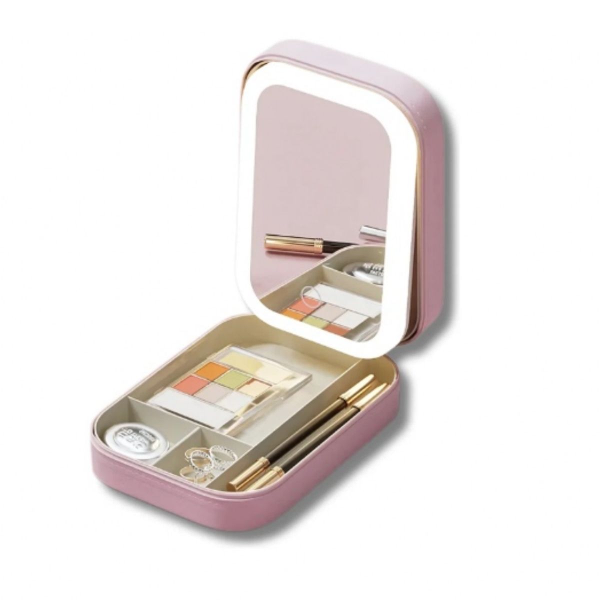 GENERICO - Espejo Organizador Cosmetiquera Con Luz Led Estuche