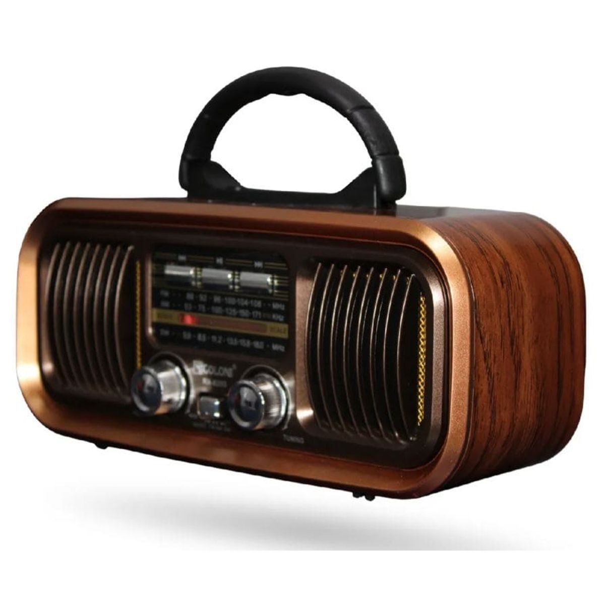 INNOVA - Radio Vintage Retro Bluetooth Am Fm Sw Solar Recargable Rx-826 Café Café